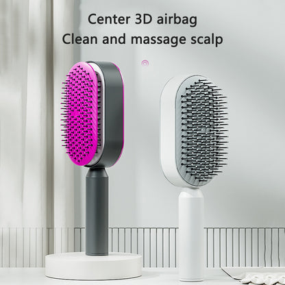 Self Cleaning Hair Brush For Women One-key