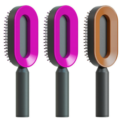 Self Cleaning Hair Brush For Women One-key